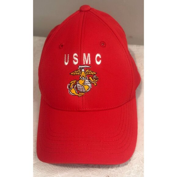 USMC Hat Cap Embroidered American Flag Adjustable Military EGA Marines Gift - Picture 2 of 5